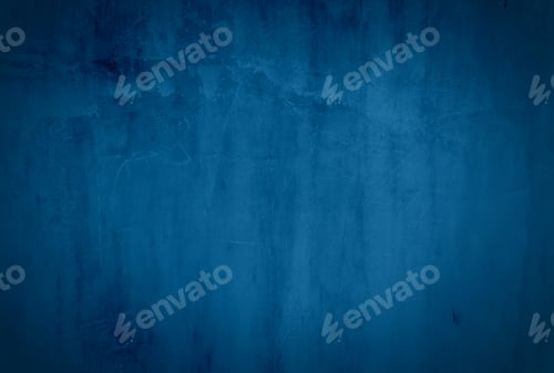 Preview: Vintage grunge blue concrete texture studio wall background with vignette.