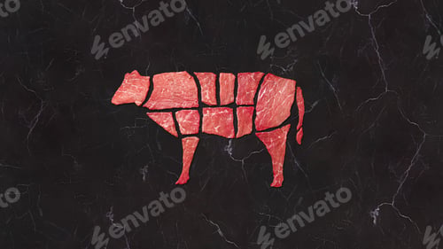 Preview: Concept marbled meat beef. Top view. black marbled background