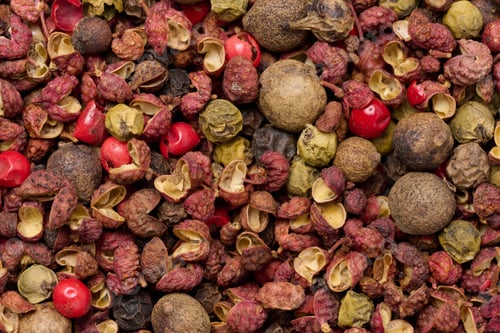 Preview: Various mixture of peppers, red, black and allspice. Seasoning for cooking