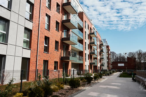 Preview: Modern residential complex in Gdansk, Poland. Living house facade