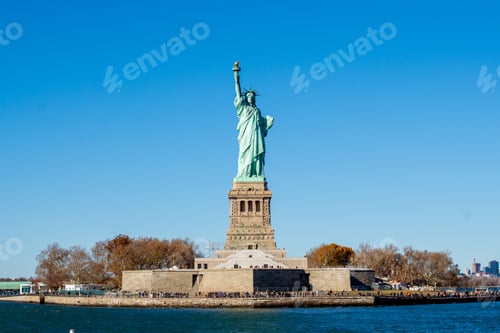 Preview: Statue of Liberty stands tall on Liberty Island, a symbol of freedom and democracy