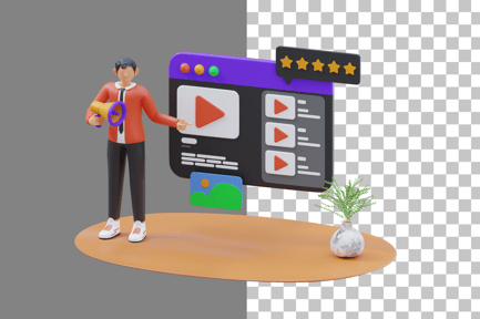 Preview: Online Video Marketing 3D Illustration