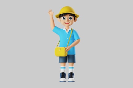 Preview: Friendly cartoon boy school uniform