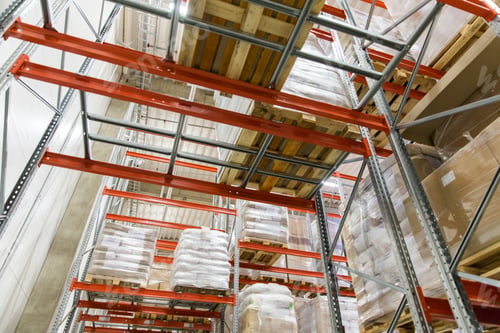 Preview: cargo boxes storing at warehouse shelves