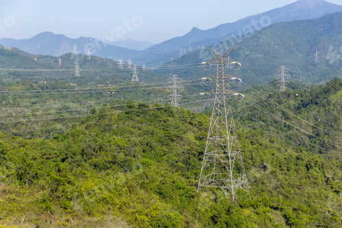 Preview: High voltage power lines on mountain