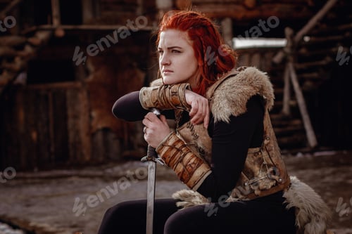 Preview: Viking girl. Reconstruction of a medieval scene
