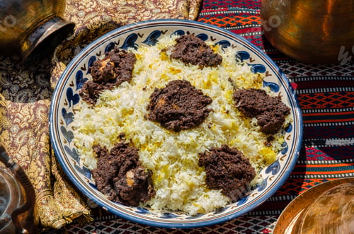 Preview: Traditional caucasian rice dish plov with meat