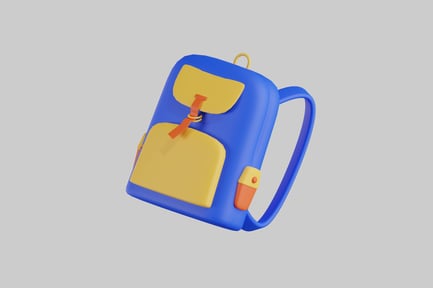Preview: Cartoon school backpack blue and yellow