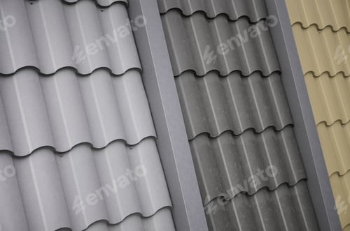 Preview: Roof templates from metal tile. Several roof cover pieces