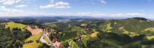 Preview: Aerial view at Kitzeck im Sausal in Styria on sunny summer day.