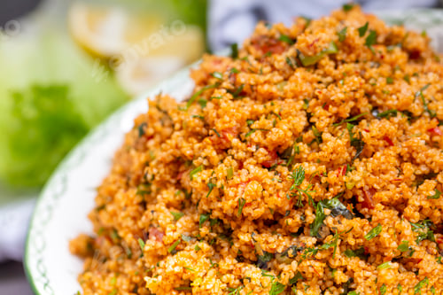 Preview: Traditional delicious Turkish foods: bulgur salad (kisir)