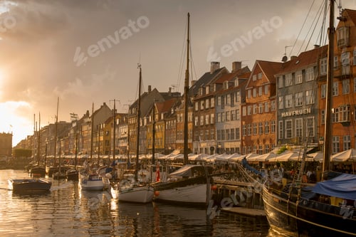 Preview: Sunset over New Harbor, Copenhagen, Zealand, Denmark