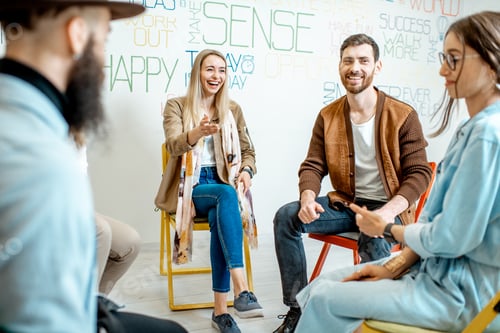 Preview: Group of people during the psychological therapy indoors
