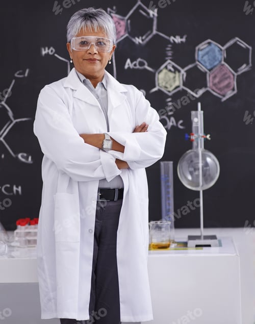 Preview: Shes a respected member of the faculty. A senior female scientist working in her lab.