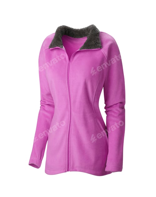 Preview: Pink winter jacket isolated on white background