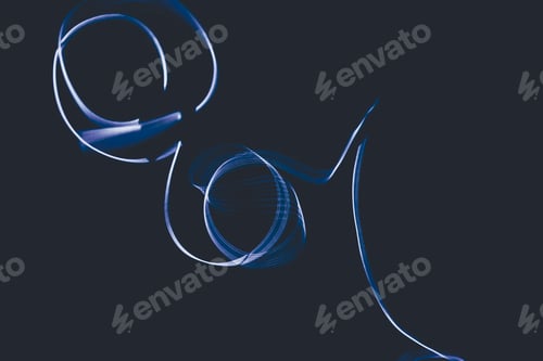 Preview: Turquoise neon light against black background