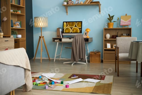 Preview: Cozy Living Room Featuring Home Office Setup