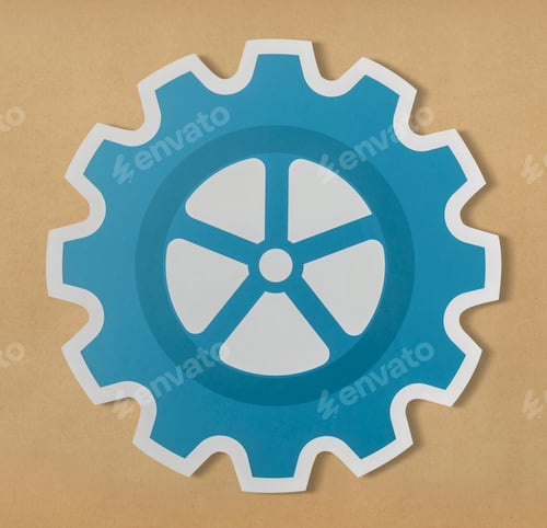 Preview: Paper craft of cog wheel icon symbol