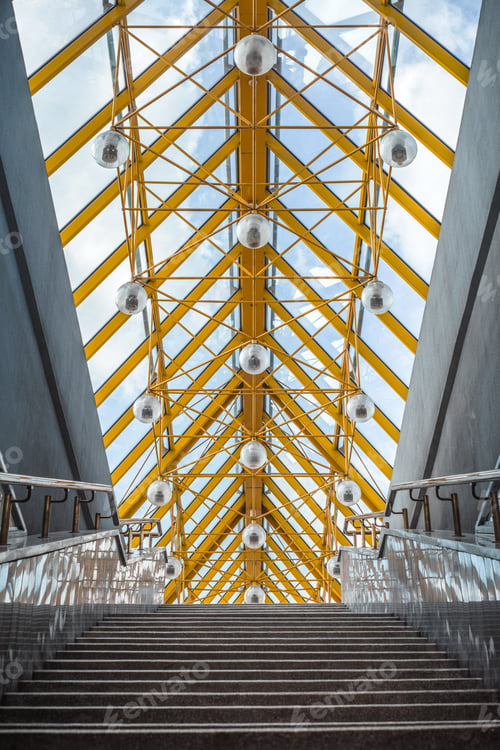 Preview: Abstract lines on architecture bridge closeup
