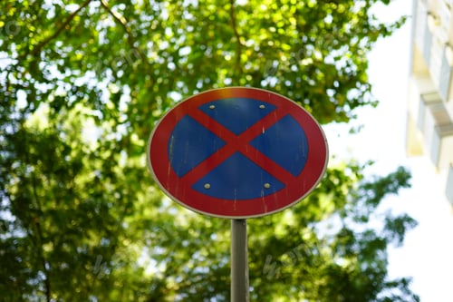 Preview: Closeup of a road sign with the blurred background
