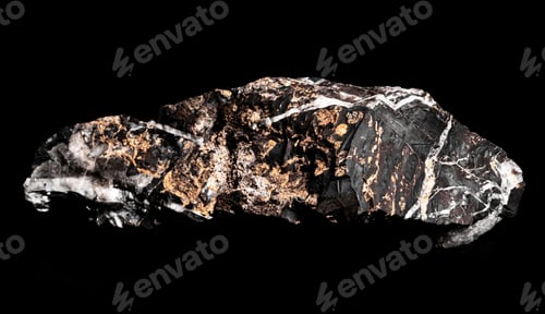 Preview: Macro Close up image of raw material Manganese Ore rock isolated