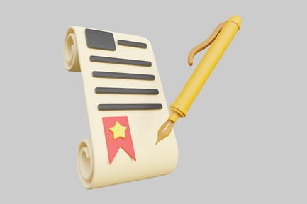 Preview: Membership scroll with yellow quill