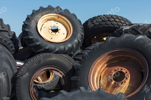 Preview: Pile of discarded farming equipment in rural landfill, near Kildeer, Saskatchewan, Canada.