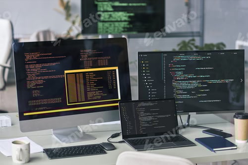 Preview: Computers and Laptop on Office Desk