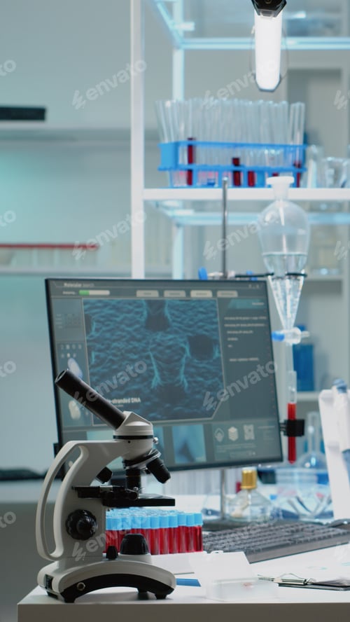 Preview: Nobody in scientific laboratory with research instruments