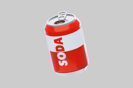 Preview: Red soda can with white label