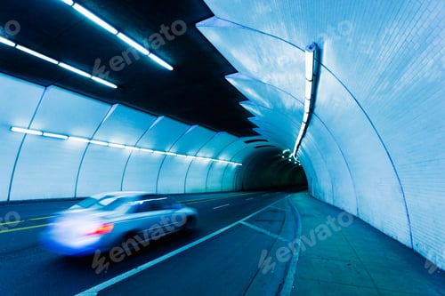 Preview: Urban Tunnel, Car moving with Motion Blur