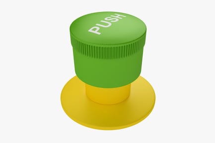 Preview: Emergency Stop Button - Green and Yellow