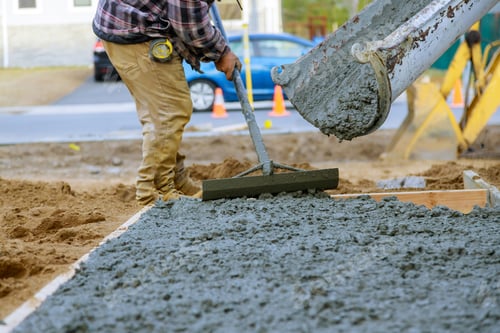 Preview: Cement mixer truck transport with pouring concrete to create for walking.