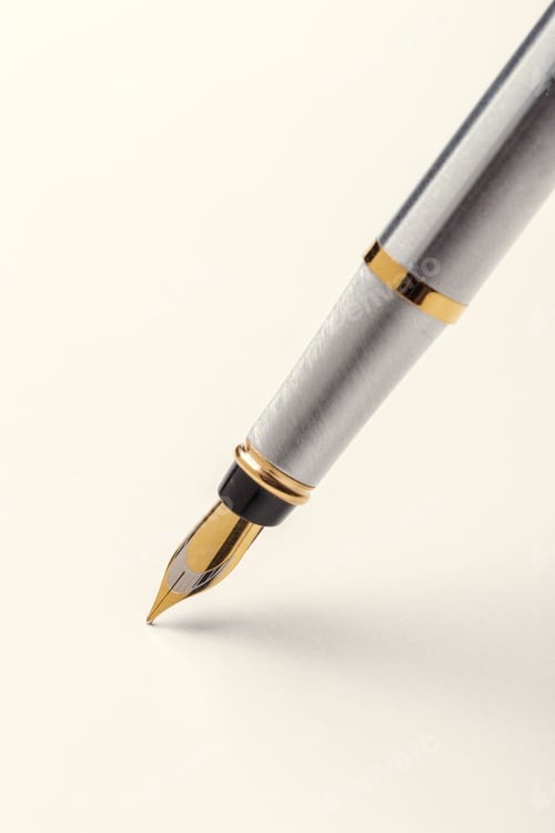 Preview: Fountain pen isolated on white background