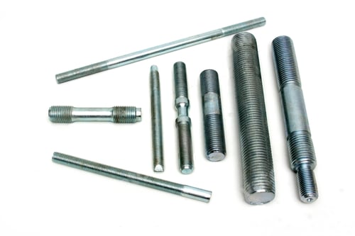 Preview: Newly manufactured large screws. Close up.