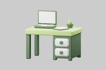Preview: Modern office desk with laptop