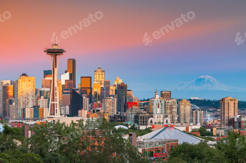 Preview: Seattle, Washington, USA Downtown Skyline