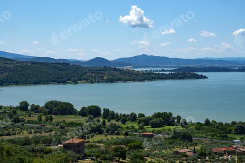Preview: The Trasimeno lake at summer near Passignano