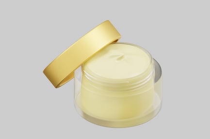 Preview: Cosmetic cream jar with golden lid
