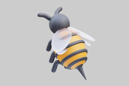 Preview: Bee in flight with spread wings