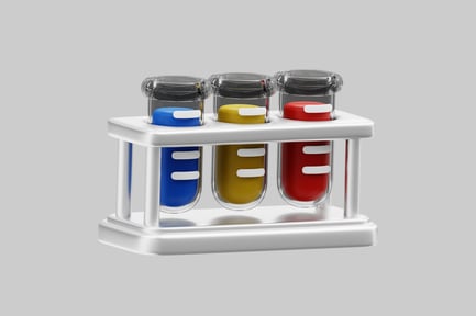 Preview: Colorful chemical test tubes in rack
