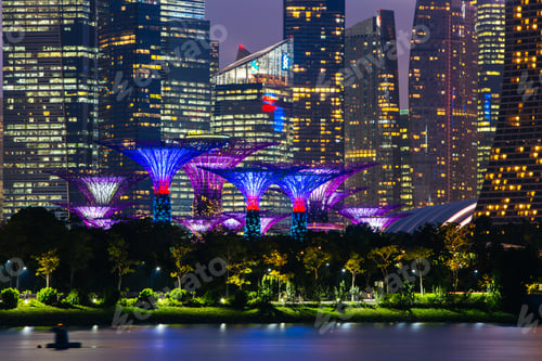Preview: Singapore Skyline View at Night