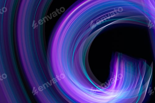 Preview: multi coloured colorful neon light painting photography, long exposure, ripples and waves