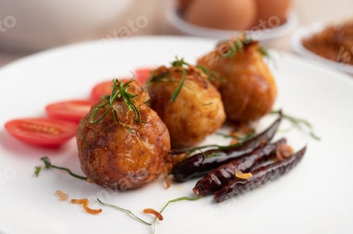 Preview: Boiled eggs stir-fried with tamarind sauce.