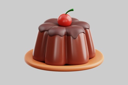 Preview: Chocolate pudding with a cherry on top.