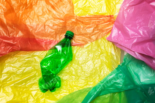 Preview: Disposable plastic bottle on plastic bags