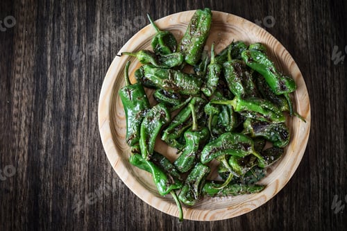 Preview: pimientos padron grilled green peppers spanish tapas snack