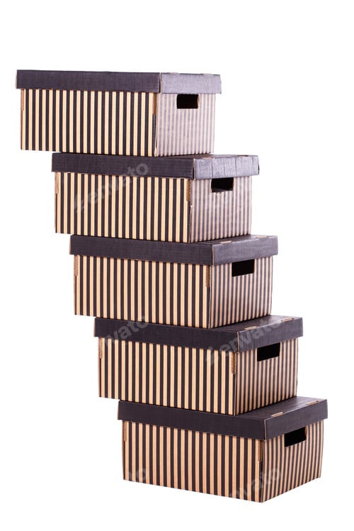 Preview: Striped boxes on a white background