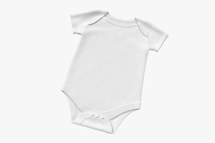 Preview: Blank White Baby Onesie - Short Sleeve, Heather Design