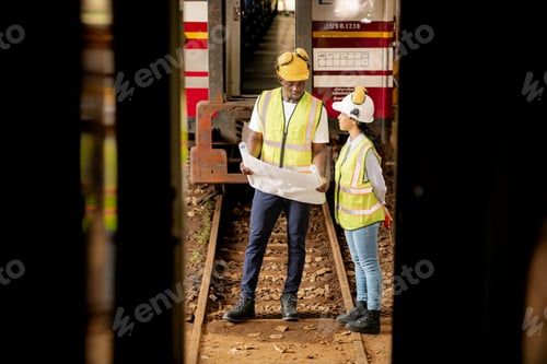 Preview: Railway technicians and engineers, Inspect the trains in train repair station
